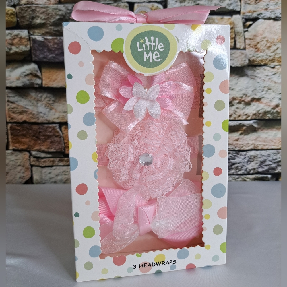 Little Me 3-Piece Headwrap Set in Gift Box New